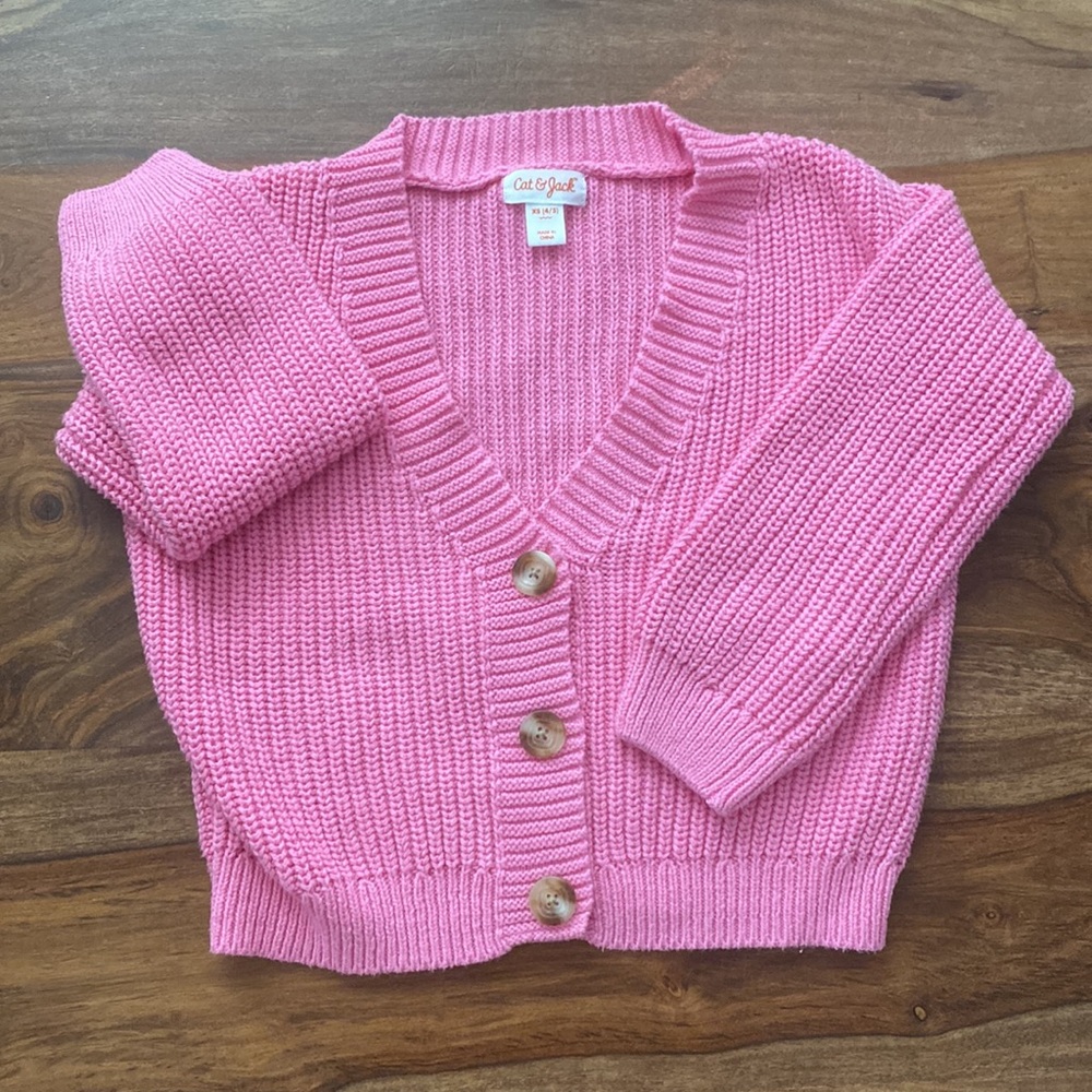 Pink Green & Blue Cardigans Ribbed Knit Sweaters - Picture 2 of 4